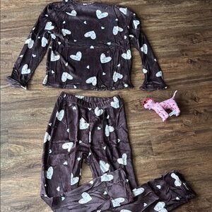 Brown and White Pajama Set Intimates